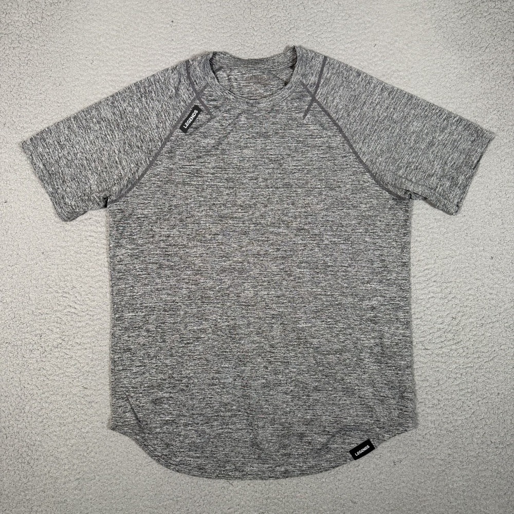 LEGENDS Shirt Mens Medium Gray Curve Hem Performance Athletic Stretch Workout